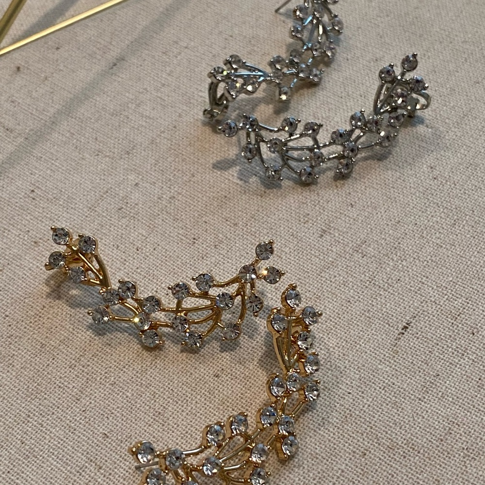 Statement Rhinestone Earring Crawler - image 2